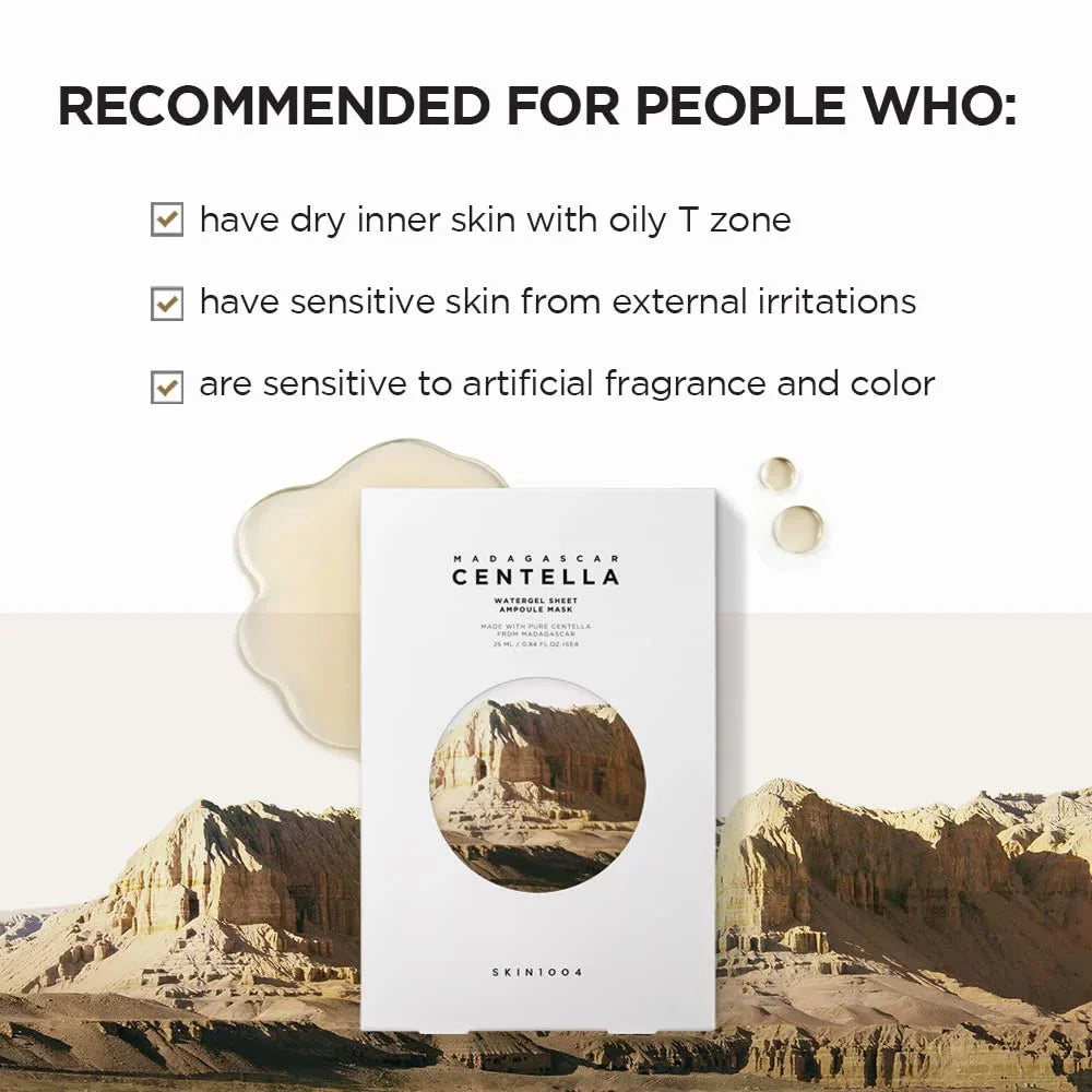 SKIN1004 - Madagascar Centella Watergel Sheet Ampoule Mask, detailfoto