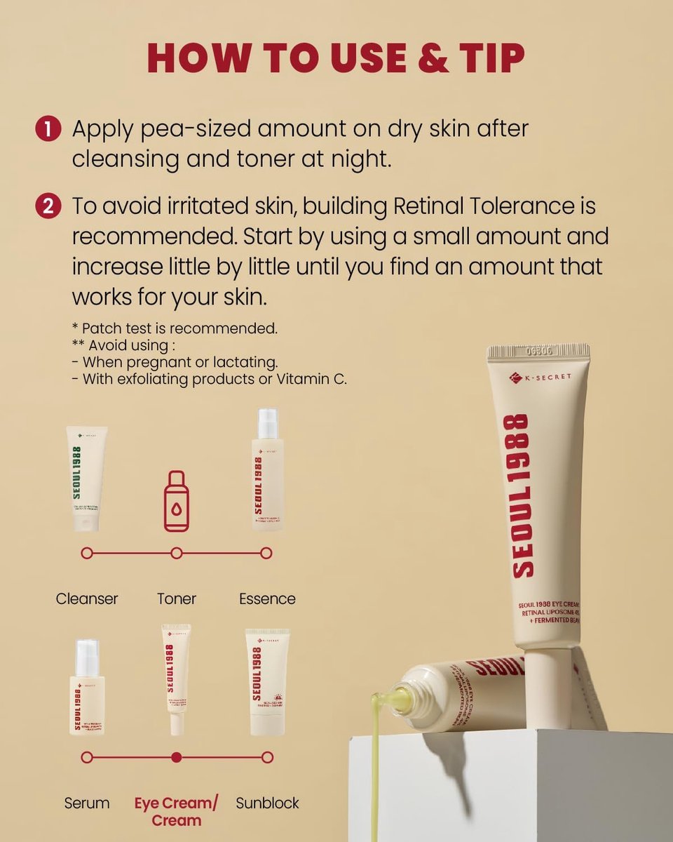 KSECRET - SEOUL 1988 Eye Cream: Retinal Liposome 4% + Fermented Bean, detailfoto 3