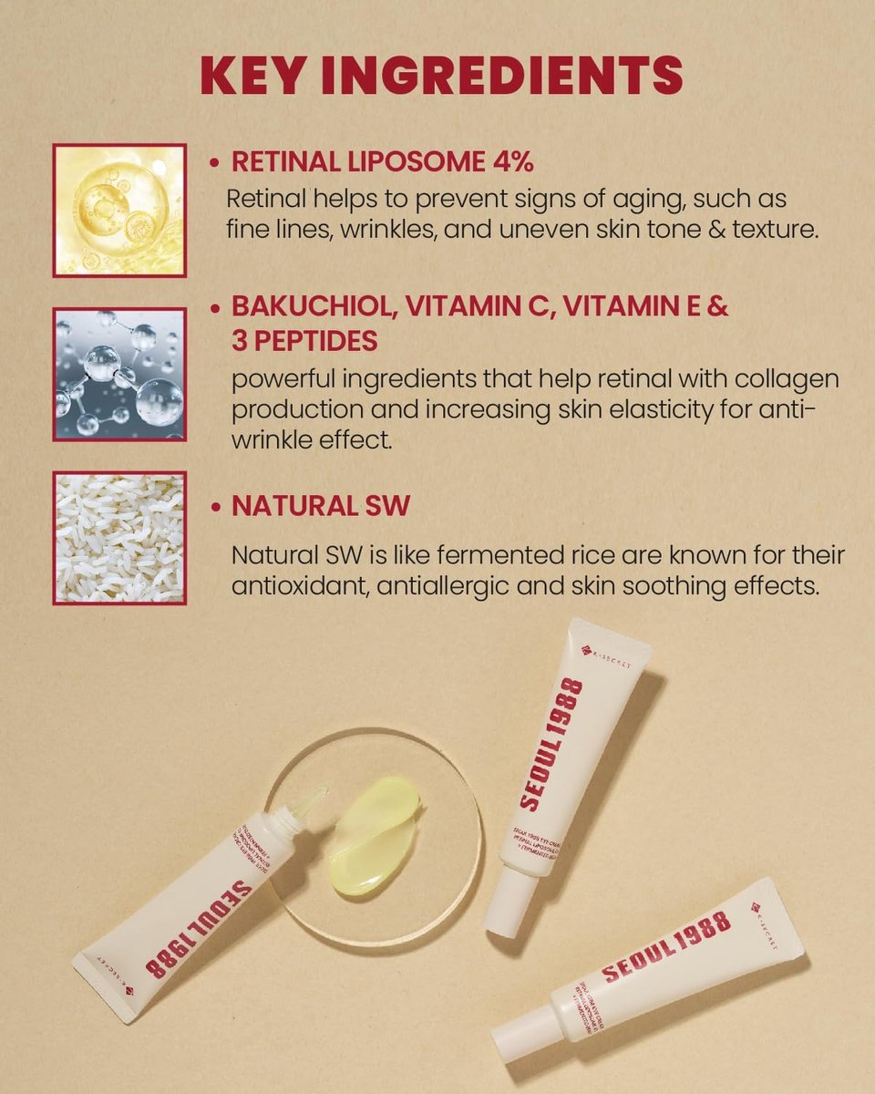 KSECRET - SEOUL 1988 Eye Cream: Retinal Liposome 4% + Fermented Bean, detailfoto 4