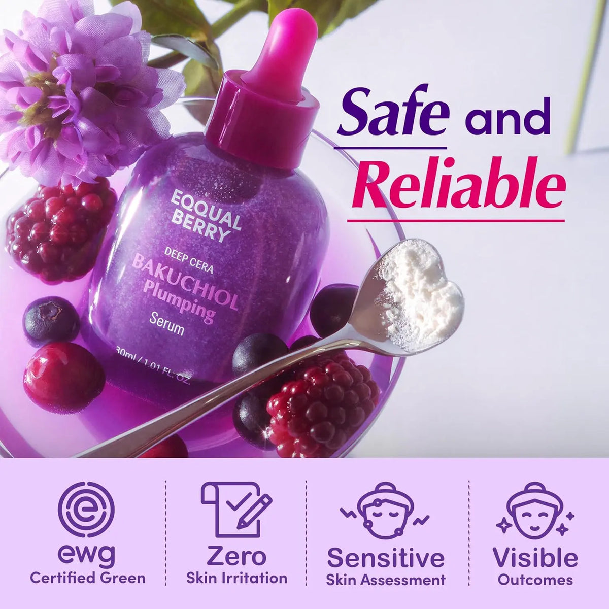 Eqqualberry - Bakuchiol Plumping Serum, detailfoto 4