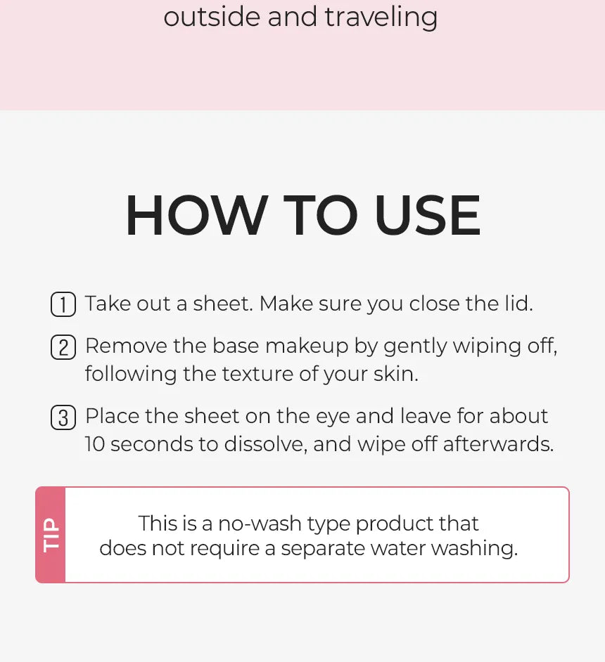 ElRoel - No-Wash Oneshot Cleansing Tissue, detailfoto
