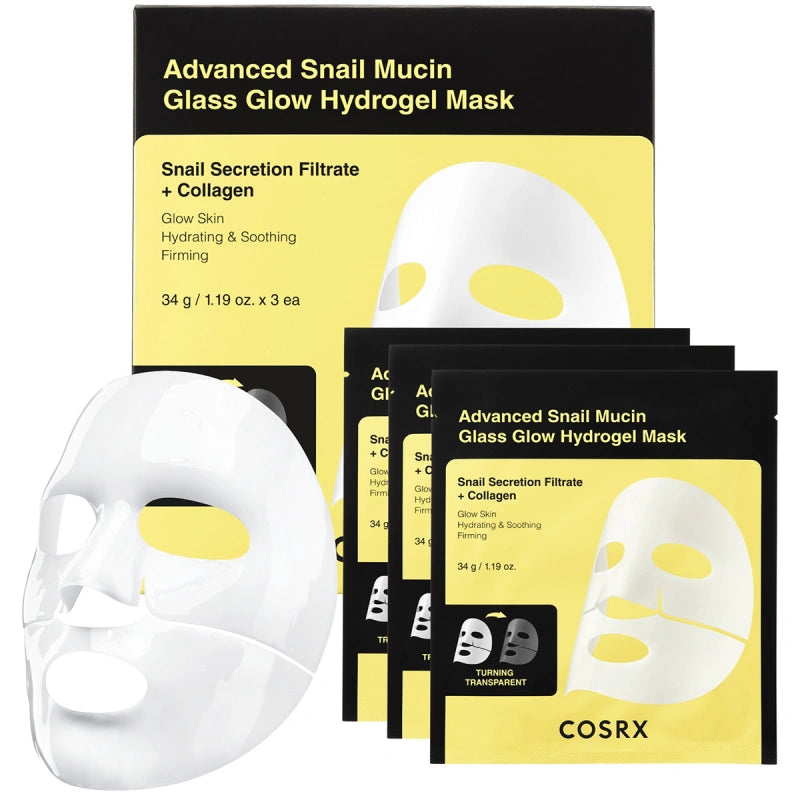 COSRX - Advanced Snail Mucin Glass Glow Hydrogel Mask 3-Pack, detailfoto