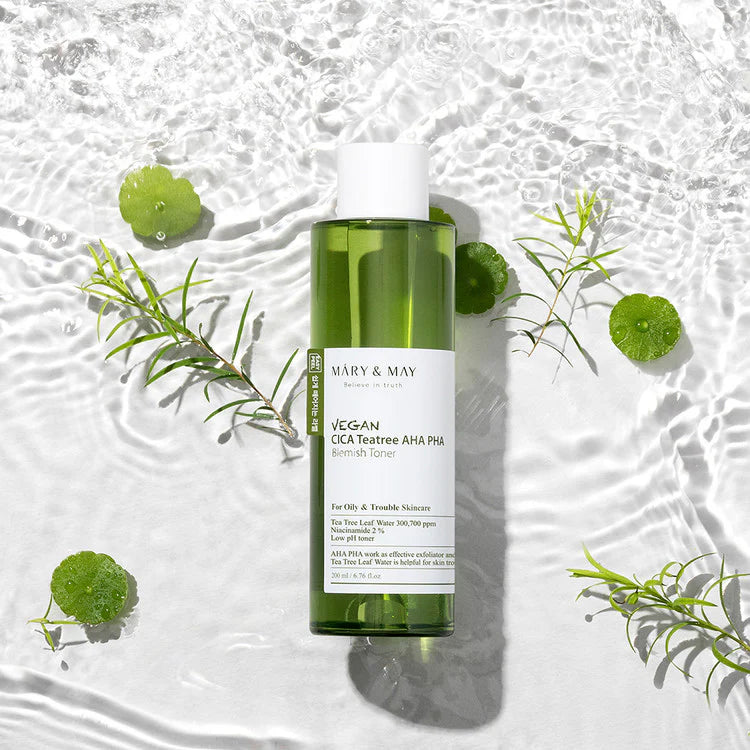 Mary&May - Vegan Cica Tea Tree AHA PHA Toner, detailfoto 2